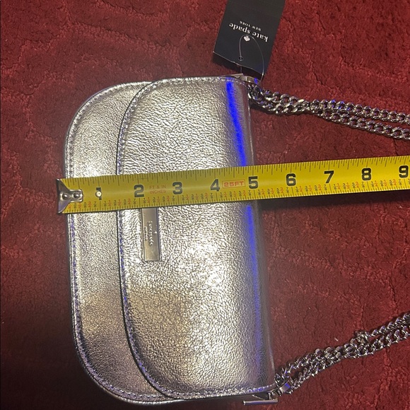 🩶BRAND NEW WITH TAGS🩶Kate Spade Metallic Silver Shoulder Bag - Picture 15 of 16